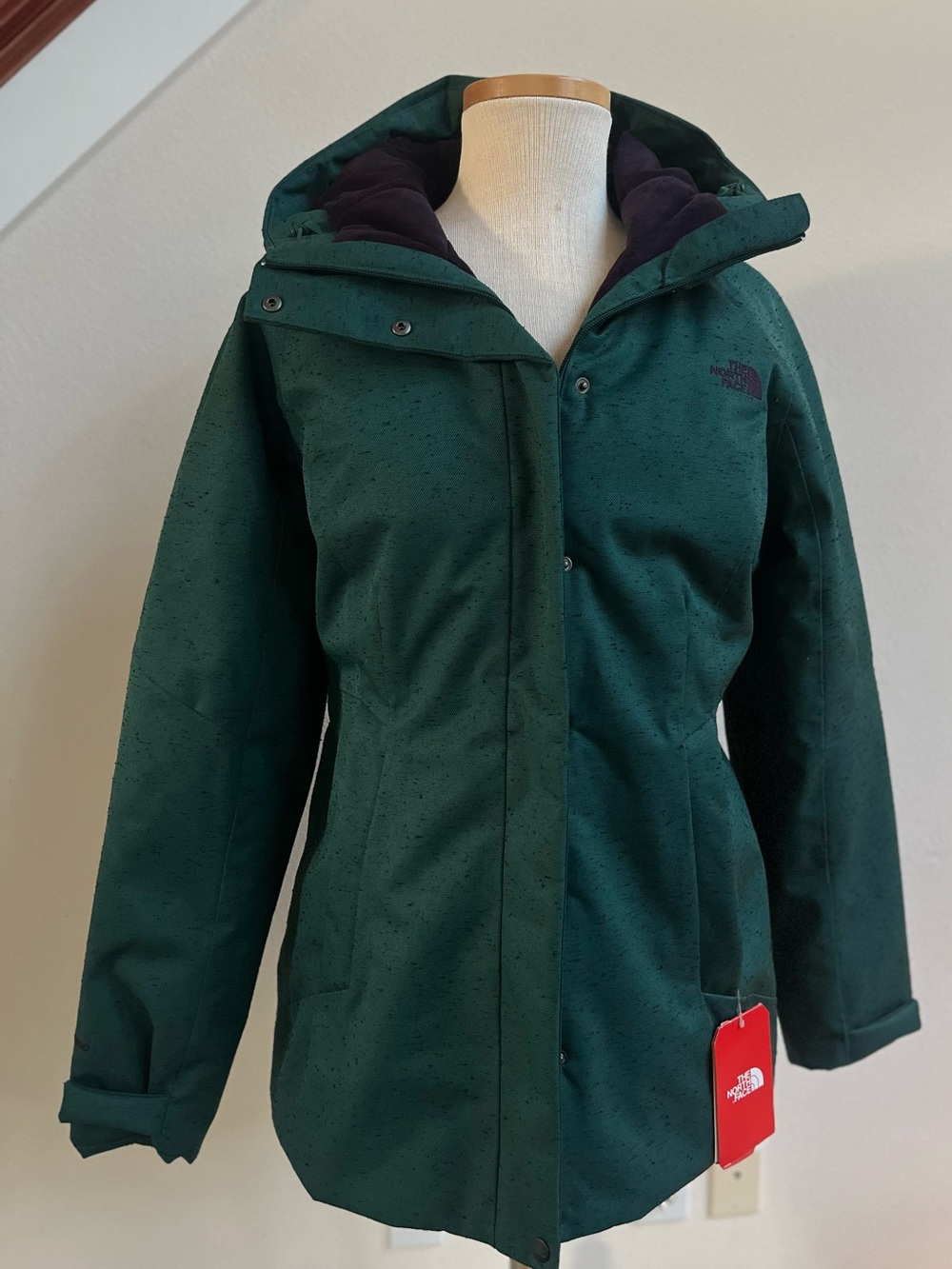NWT The North Face Women's Large Green Waterproof Hooded Winter Parka Coat